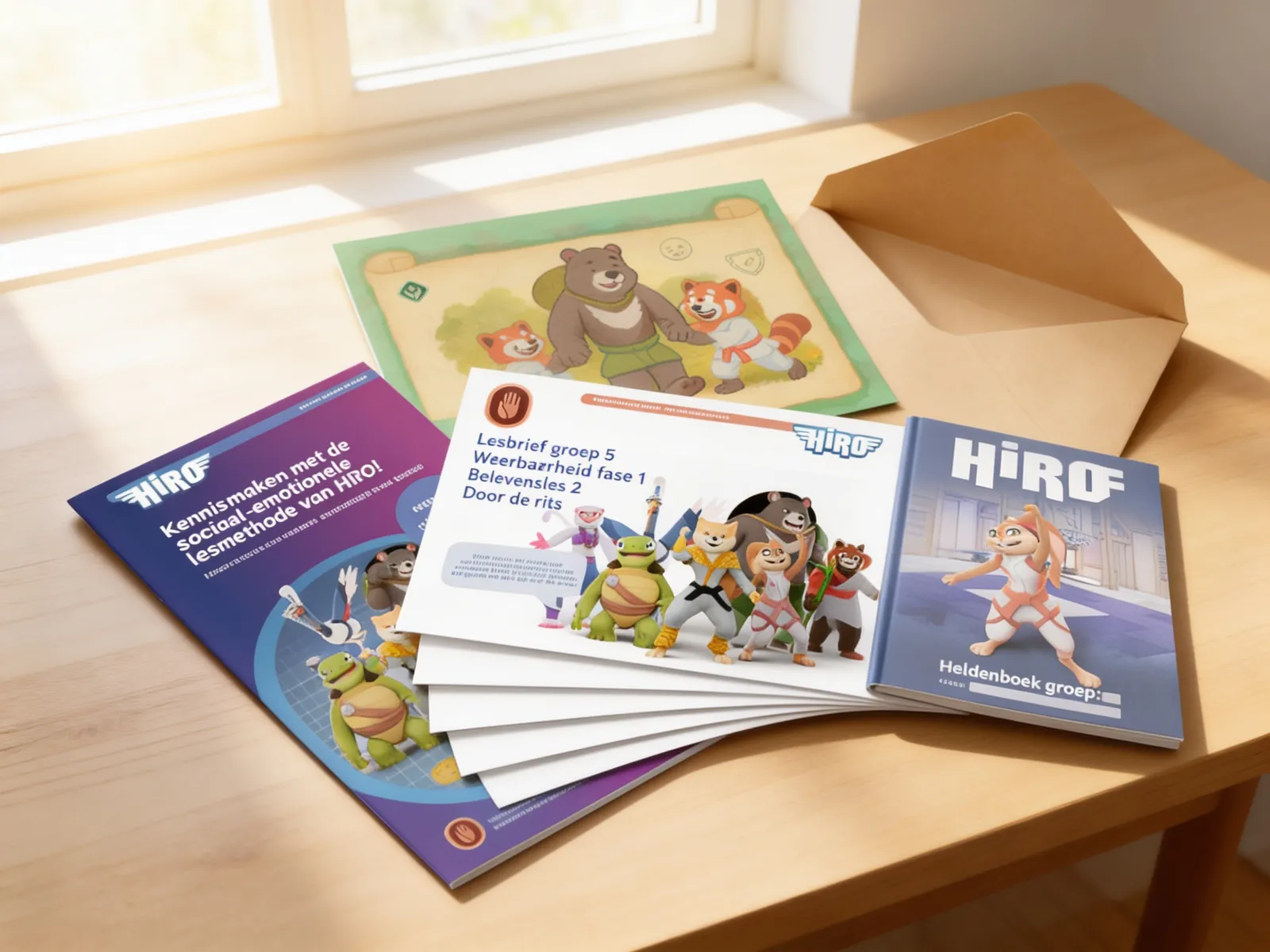 De gratis zichtzending van HiRO met lesbrief, kleuterverhaal, waardenposter en heldenboek